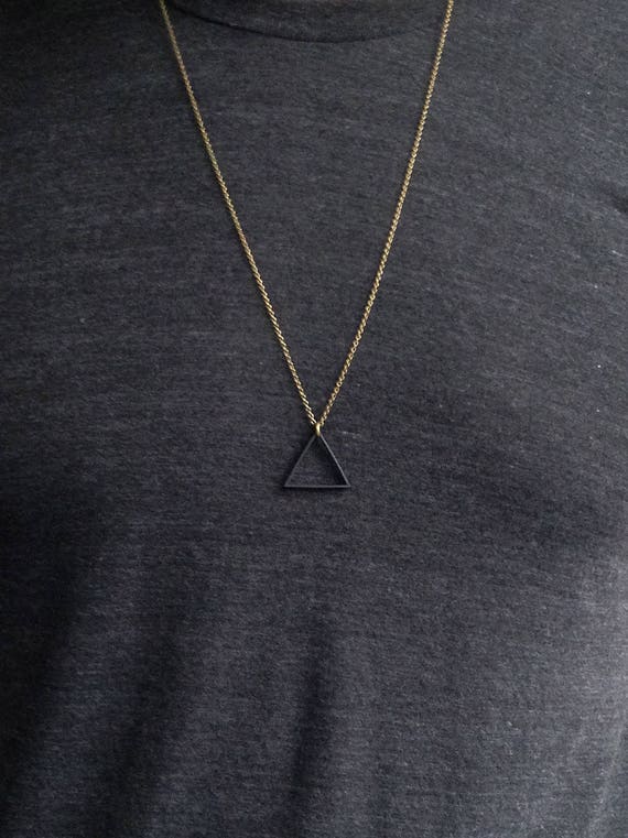 Men's Stainless Steel Hollow Double Triangle Necklaces,Waterproof Metal  Geometric Pendant Collar with O Chain - AliExpress