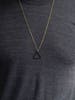 BLACK Balance Triangle Necklace, Matte Black Pendant, Unisex Mens Necklace, Long Necklace, Fathers Day gift for him, Bohemian Fringe 