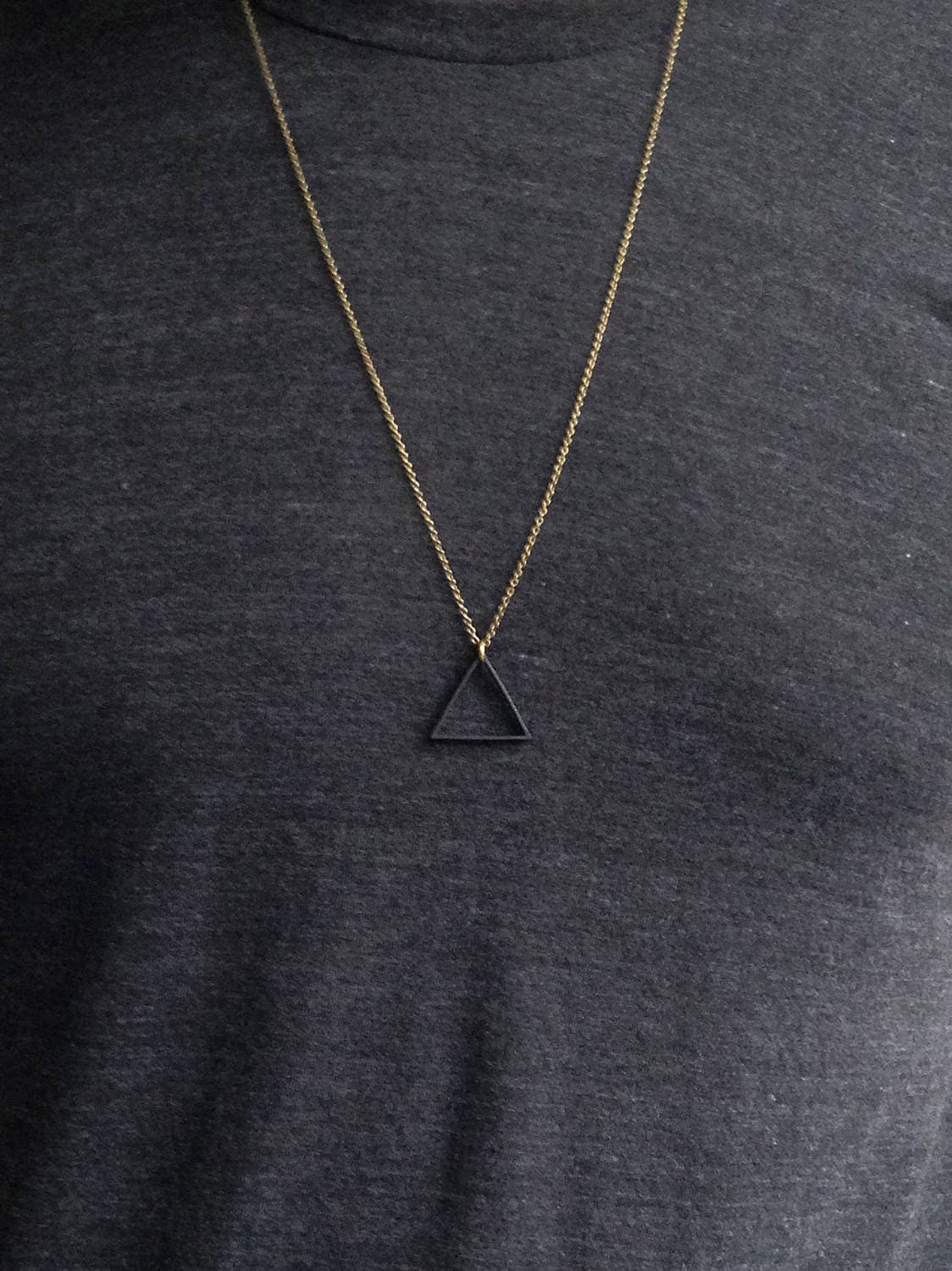 BLACK Balance Triangle Necklace, Matte Black Pendant, Unisex Mens Necklace,  Long Necklace, Fathers Day Gift for Him, Bohemian Fringe - Etsy