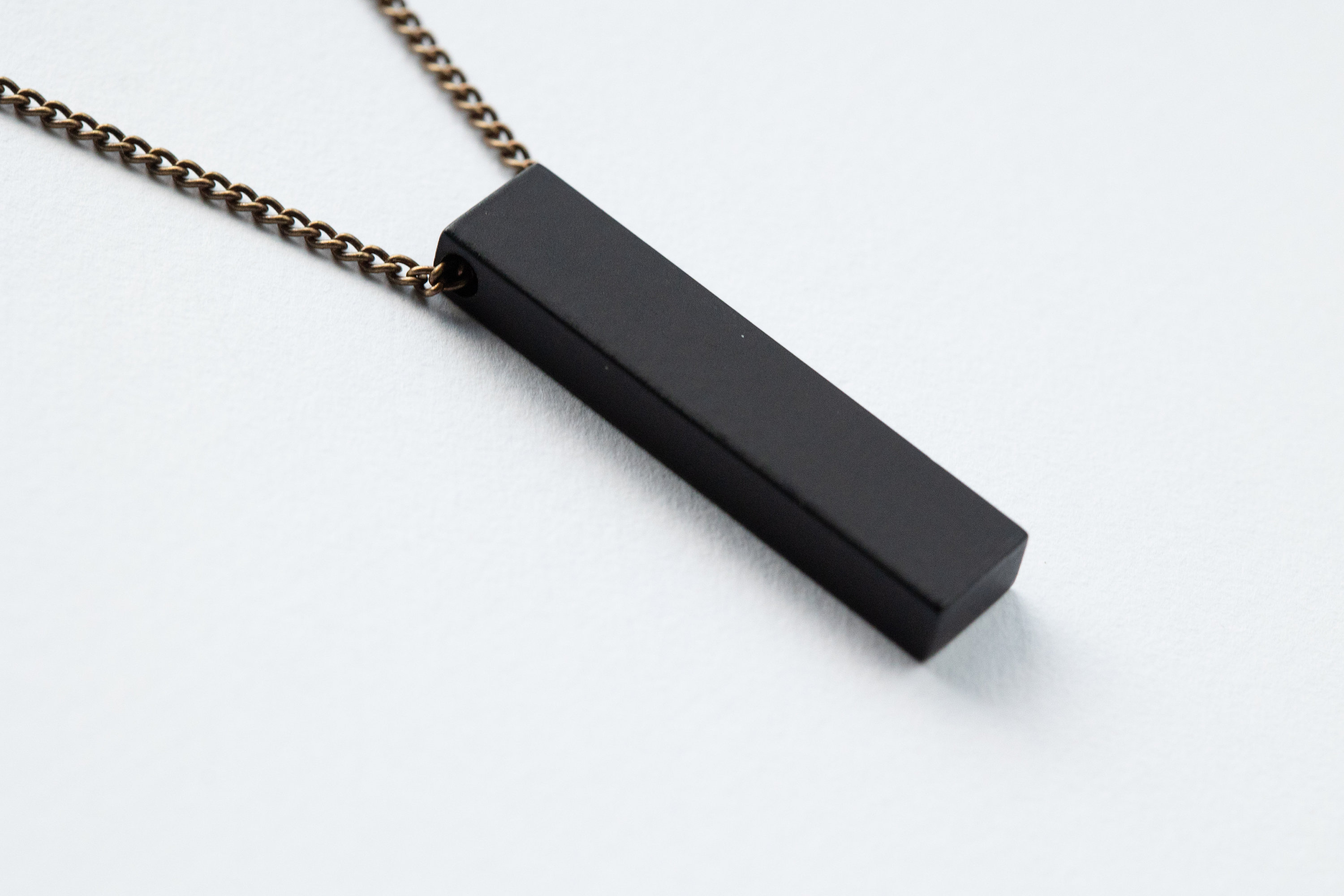 Personalized Unisex Laser Engraved Black Memory Bar Necklace - Customized  Necklace - Name Necklace - VivaGifts