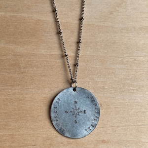 JUPITER DISC Necklace, Circle Pendant Necklace, Silver or Bronze Large Medallion Necklace, Mens Necklace, Fathers day gift, Bohemian Fringe image 3