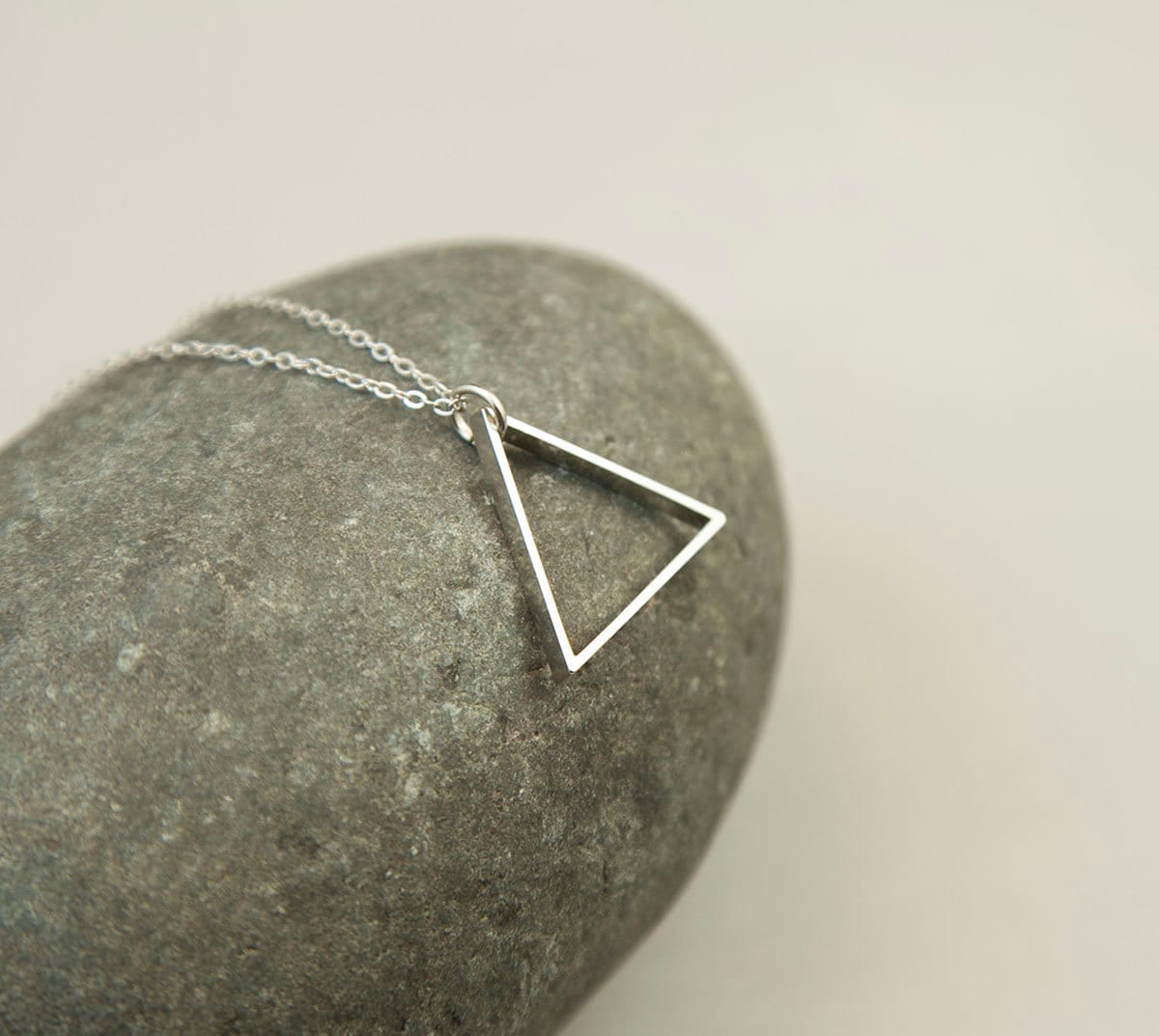 SILVER BALANCE Triangle Necklace Pendant Necklace Unisex Etsy