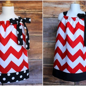Red Pillowcase Dress - Newborn to Child Size 11/12 - girls baby infant toddler Bulldogs Gamecocks Falcons Louisville Cardinals black