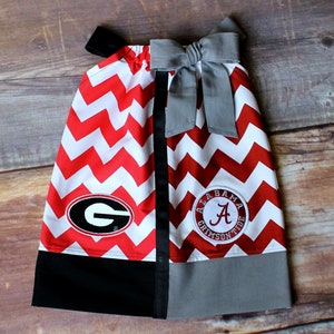 Georgia Alabama Dress - House Divided newborn baby girl toddler child infant Georgia Bulldogs Alabama Crimson tide outfit pillowcase dress