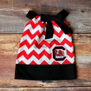 South Carolina Dress Gamecocks Newborn baby girl toddler child infant outfit pillowcase dress black red football game fall baby shower gift