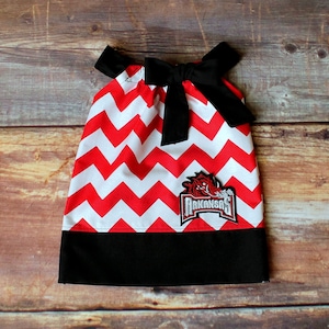 Arkansas Razorbacks Dress Newborn baby girl toddler child infant Razorbacks outfit pillowcase dress football game baby shower birthday gift