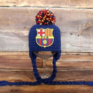 FC Barcelona Football Club Stocking Hat - Newborn to Child Baby Toddler infant beanie FCB Barca soccer knit hat