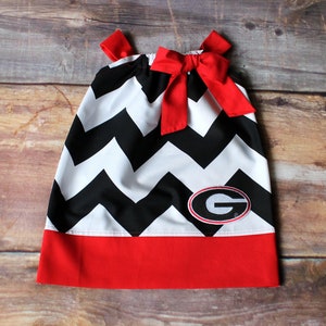 Georgia Bulldogs Dress - Newborn baby toddler child girls pillowcase dress infant Dawgs outfit football black red