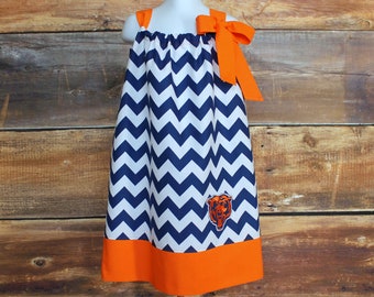 Vestido de los Chicago Bears: vestido con funda de almohada para bebé recién nacido, niño pequeño, niña, traje de osos para bebé, regalo de cumpleaños para baby shower, fútbol