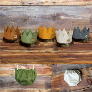 Wild One Outfit Crown & Diaper Cover Where the Wild Things Are newborn baby toddler child infant boys photo prop birthday cake smash bloomer