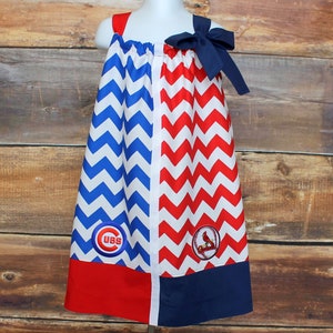 Abito Cubs Cardinals - House Divided neonato bambine bambino neonato Chicago Cubs St Louis Cardinals vestito federa carte