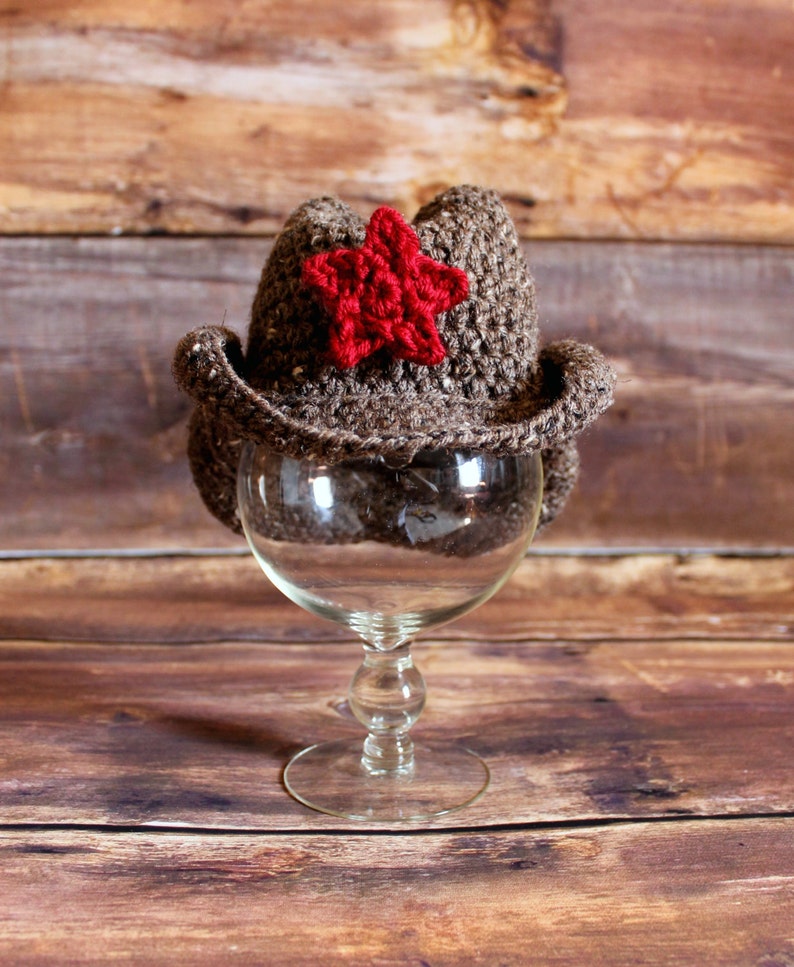 Cowboy Hat Cowgirl Hat With Removable Star Knit Cowboy Hat Etsy