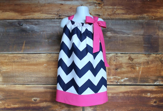 Navy Dress & Hot Pink - Newborn Baby Toddler Child Girls Pillowcase Dress  Infant Dark Pink Spring Summer Fall - Etsy