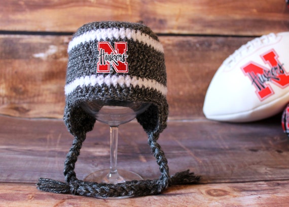 Nebraska Huskers Hat newborn baby infant toddler child kids Husker hat  Cornhusker stocking cap photo prop beanie knit cap grey gray