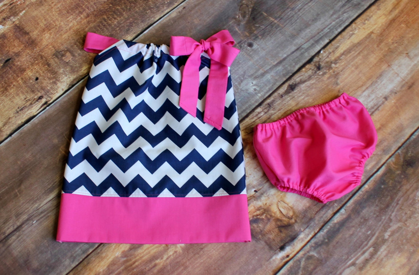 Navy Dress & Hot Pink - Newborn Baby Toddler Child Girls Pillowcase ...