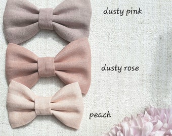 Dusty Pink Cotton & Linen Father and Son matching bow tie set, Father's Day Gift, Matching bow ties, Summer wedding, Toddler bow tie