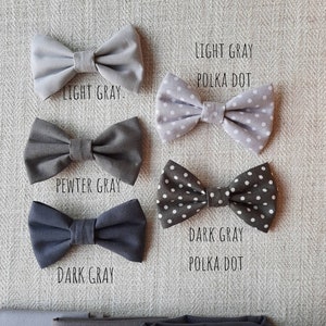 Grey / Black Plain or Polka Dot cotton bow Father & Son matching bow tie set, Father's Day Gift, Dickie Bow, Toddler bow tie, pocket square