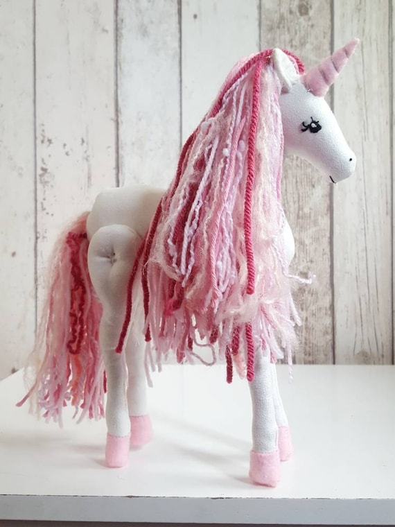 Buy Rosa the Unicorn White Unicorn With Pink Hair Girls Birthday