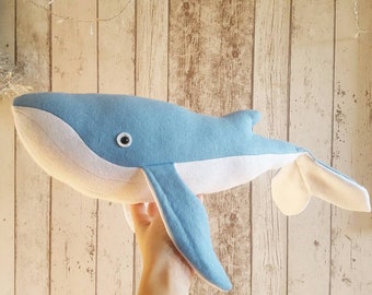 Made to Order Felt blue Whale Soft Toy, Plushie, Whale Decor, Blue Whale softie, Baby shower gift, Baby Whale, Felt Toys, Felt Whale