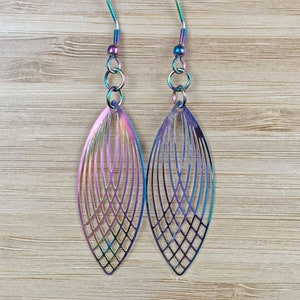 Geometric Style, Anodized Stainless Steel~ Rainbow Colour