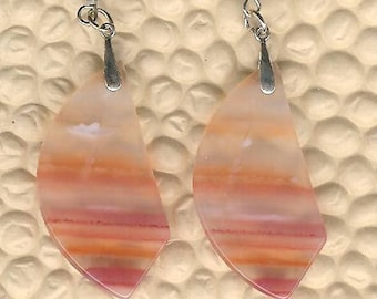 Earrings Chalcedony Stone Sterling Silver Natural Semi Precious Gemstone Colorful Lightweight Unique