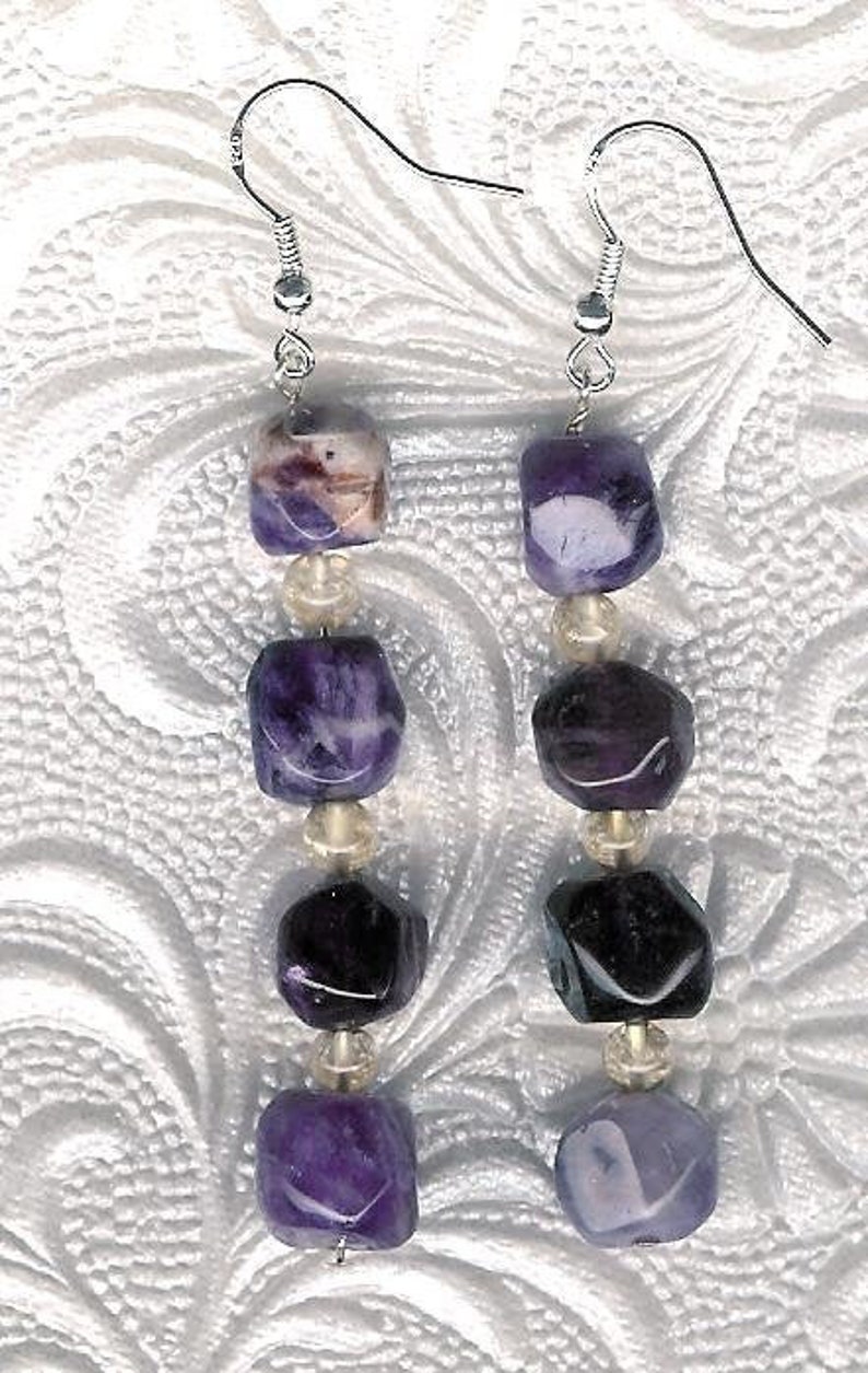 amethyst and citrine earrings