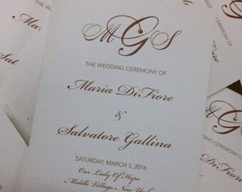wedding church programs etsy