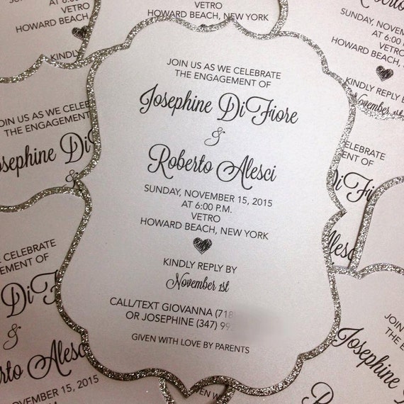 Wedding Invitation Baptism Invitation Glitter Invitation Communion Invitation Baby Shower Invitation Bridal Shower Invitation Il_570xn