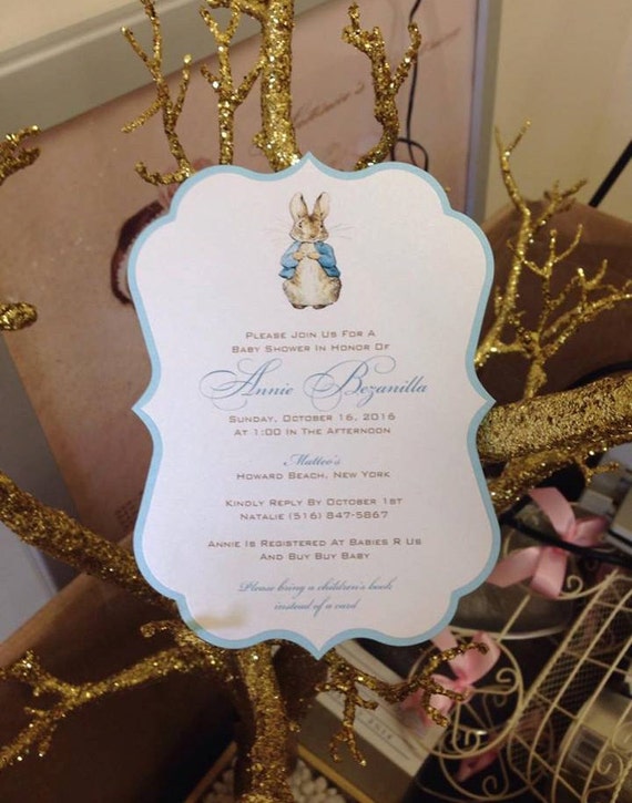 Peter Rabbit Invitation Baby Shower Invitation Peter Rabbit Etsy