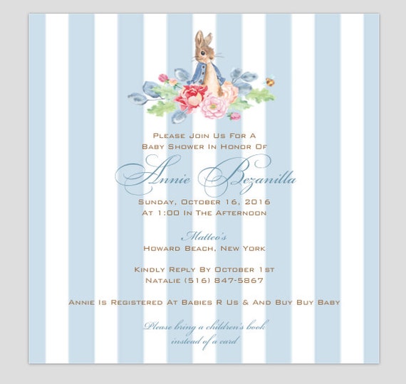 Peter Rabbit Invitation Baby Shower Invitation Peter Rabbit Shower Invitation Peter Rabbit Il_570xn
