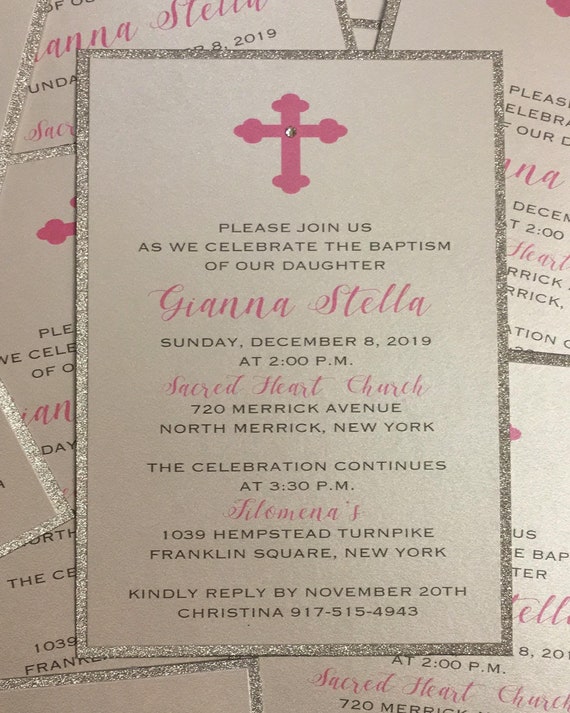 Baptism Invitation Christening Invitation Communion Invitation Confirmation Invitations Cross Invitation Religious Invitation Il_570xn