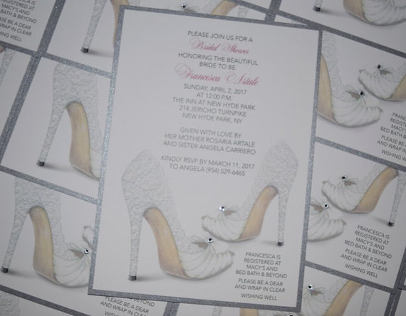 BRIDAL SHOWER INVITATION Shoe Invitation Birthday Invitation Bridal Shower Shoe Invitation Shoe Theme Invitation Sweet 16 Invitation Il_570xn