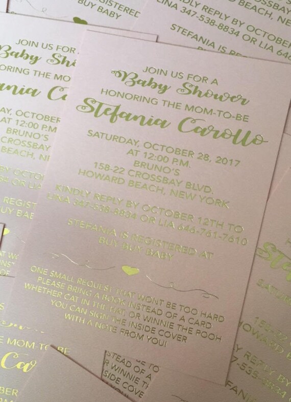 Baby Shower Invitation Bridal Shower Invitation Baptism Invitation Christening Invitation Communion Invitation foil invitation foil print Il_570xn