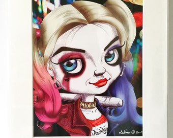 Harley Quinn with Baseball Bat "Suicide Squad" played by Margot Robbie  Art Print by deShan