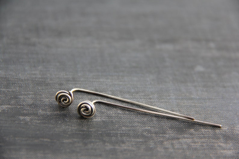 Tiny Rose Bud Long Post Stud Earrings Long Steam Rose Etsy