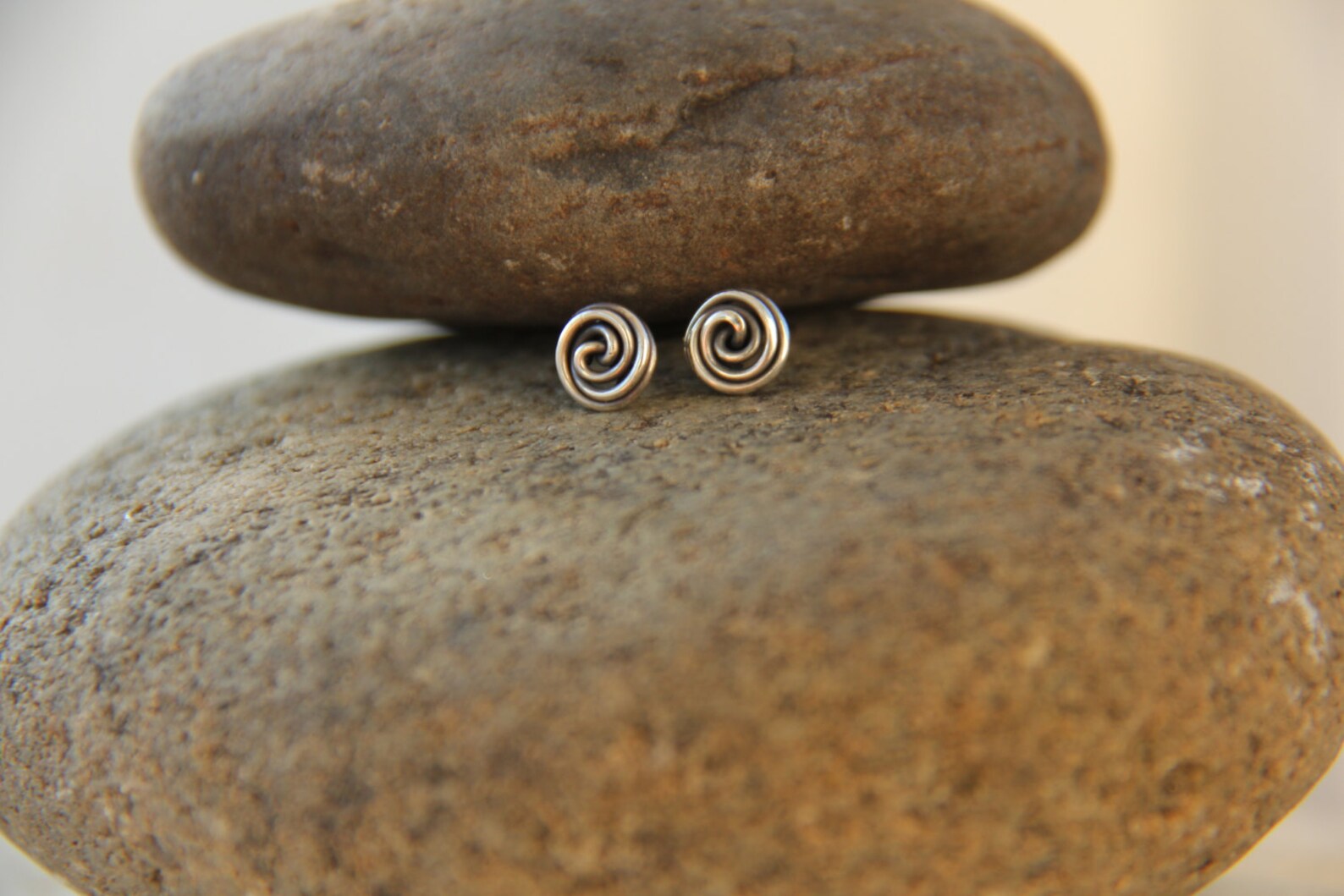 Rose Bud Knot Minimalist Sterling Silver or Copper Stud Etsy