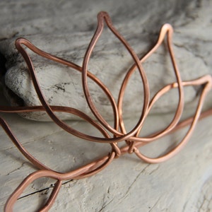 Hair slide, hair barrette, hair fork, hair pin, hair stick copper "Lotus"