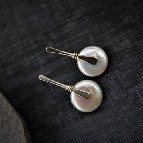 Long Post Stud Earrings Tiny Minimalist Sterling Silver Heart Etsy