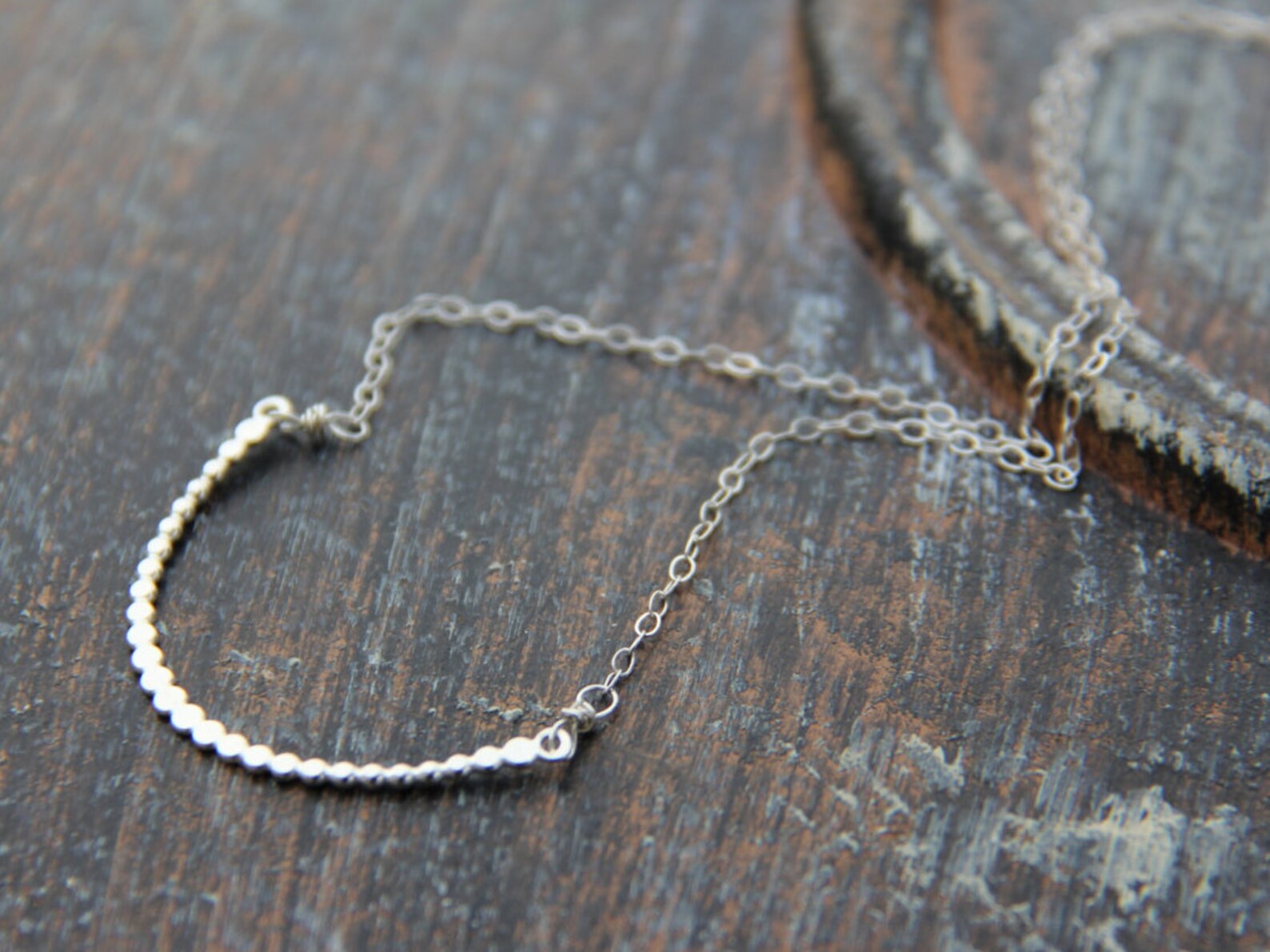925 Silver Delicate Dot And Bar Necklace main image 1