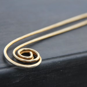 Hair fork in brass or German silver, modern hair fork "Stormy waters", hair pin, hair stick, spiral, modern, minimalist, gold, silver