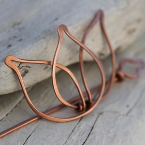 Hair slide, hair barrette, hair fork, hair stick &quot;Spring tulip&quot;, copper wire hair slide