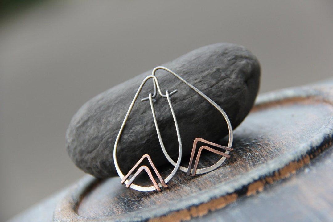 Curved Double Row Hoops in Mixed Metal main image 1