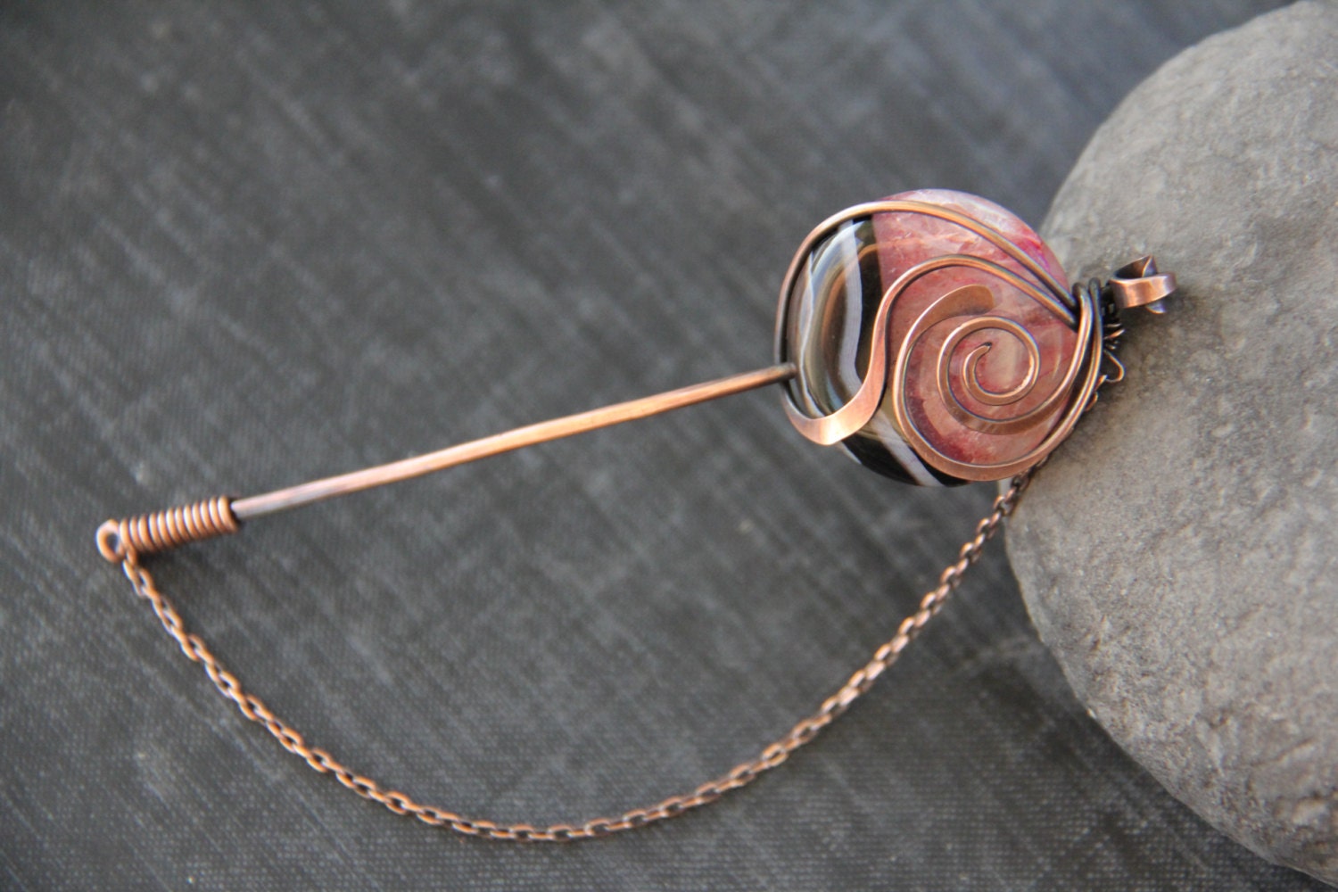 Shawl Pin Scarf Pin Sweater Pin Antique Copper and Etsy