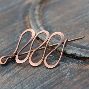 Schal-Pin, Schal-Pin, Brosche, &quot;Waves&quot;, Kupfer Schal Stift, Silber Stift, Sterling Silber Schal Stift, Strickjacke Verschluss, minimalistisch, abstrakt