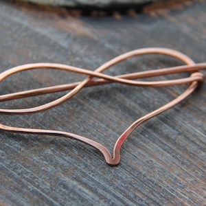 Hair slide, hair barrette, copper &quot;Infinity heart&quot; hair slide, shawl pin, scarf pin, hair stick, hair fork, hair accessories