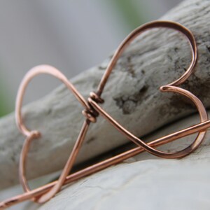Infinity hearts copper hair slide, hair barrette, hair pin, hair accessories.