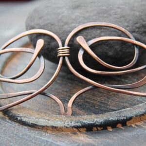 Antique copper hair slide, hair barrette, hair pin, hair clip, hair stick, modern style hair accessories, hammered, hair fork image 5