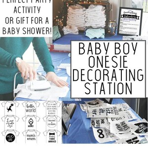 DIY Decorating Station 15 Iron on Vinyl Decals Boy Baby Onesie