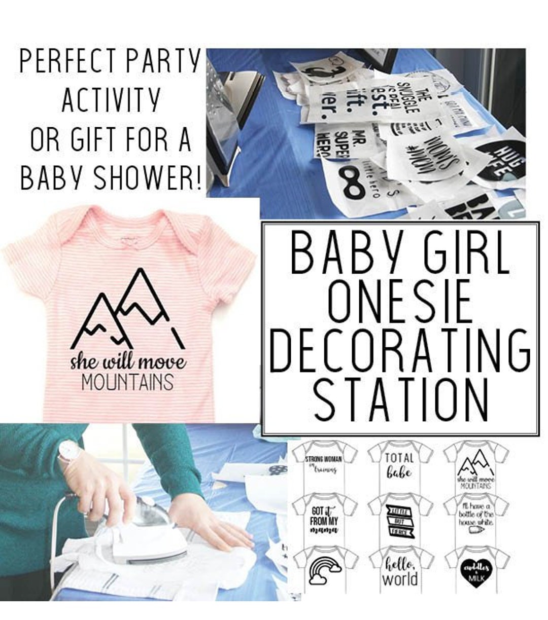 DIY Decorating Station 15 Iron on Vinyl Decals Girl Baby