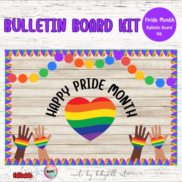 Pride Month Bulletin Board Classroom Display Door Decor Kit